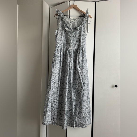 Doen Mandarin Dress Sz M Navy Champignon —repaired— - Picture 7 of 14